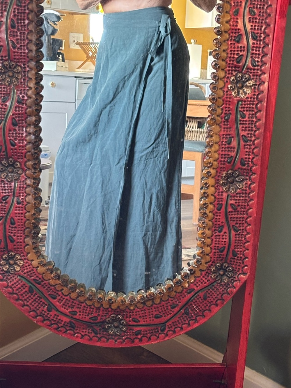 Veiled NY sage linen blend maxi wrap skirt Sz S New - Picture 2 of 10